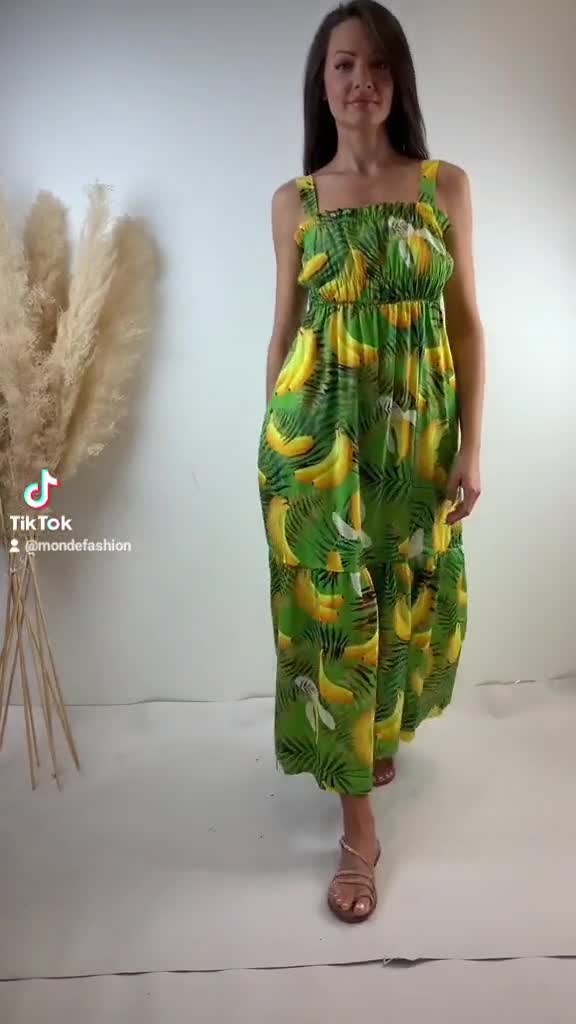 Banana green dress