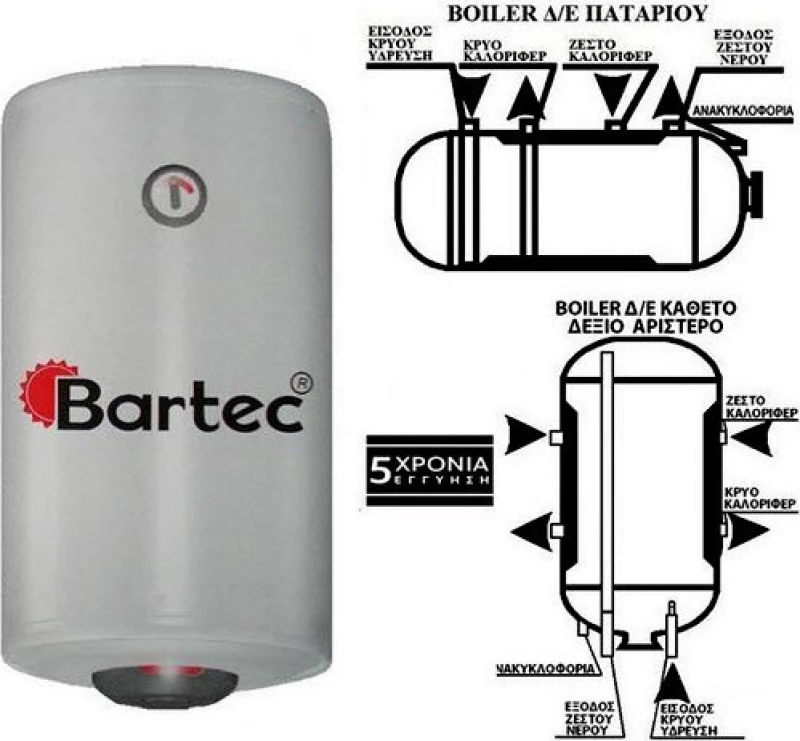 Bartec Ηλεκτρομπόιλερ 80lt 4kW Δαπέδου