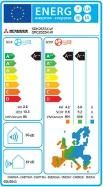 Mitsubishi SRK/SRC-25ZSX-W Κλιματιστικό Inverter 9000 BTU A+++/A+++