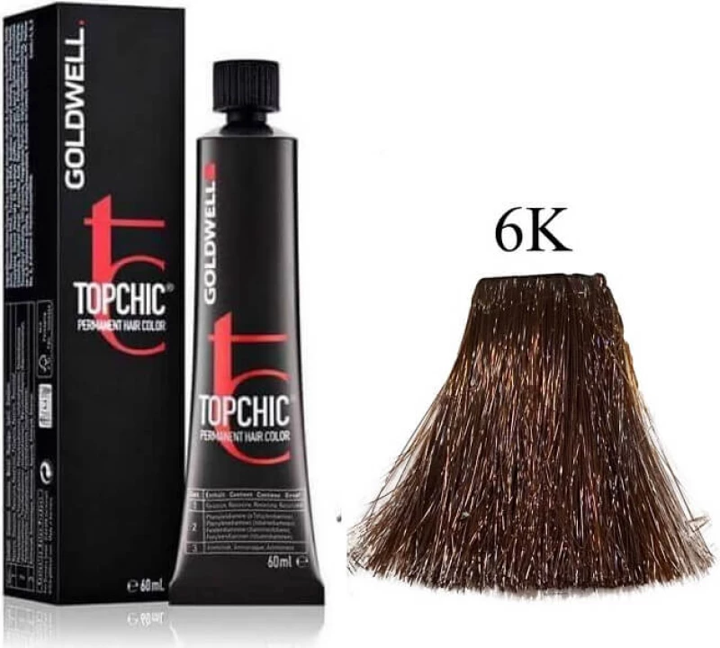Goldwell Βαφή Topchic Permanent 6K Χάλκινο Σκούρο Φωτεινό 60ml