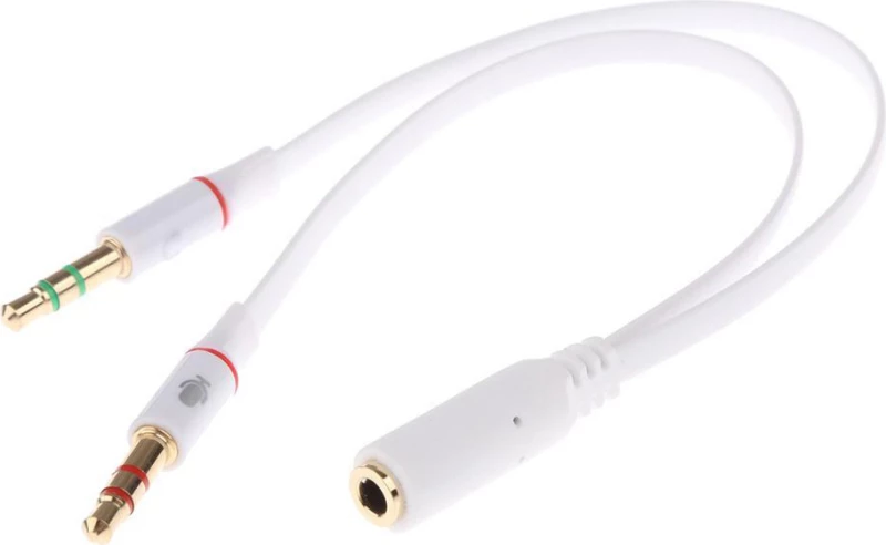 Powertech Μετατροπέας 3.5mm 2x male σε 3.5mm female Λευκό (CAB-J048)