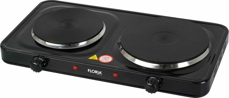 Zilan Διπλή ηλεκτρική εστία 2500W ZLN2843 σε Μαύρο χρώμα