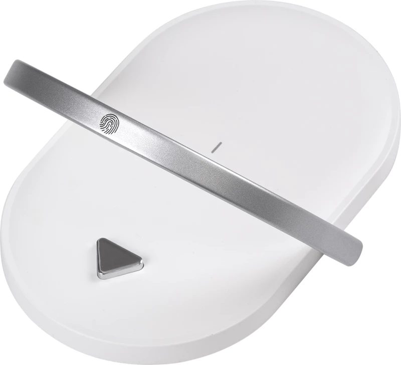 GloboStar ECLIPSE 76559 Μοντέρνο Επιτραπέζιο Φωτιστικό LED 15W Ασύρματη Φόρτιση Φυσικό Λευκό Μ17xΠ13xΥ10 Λευκό