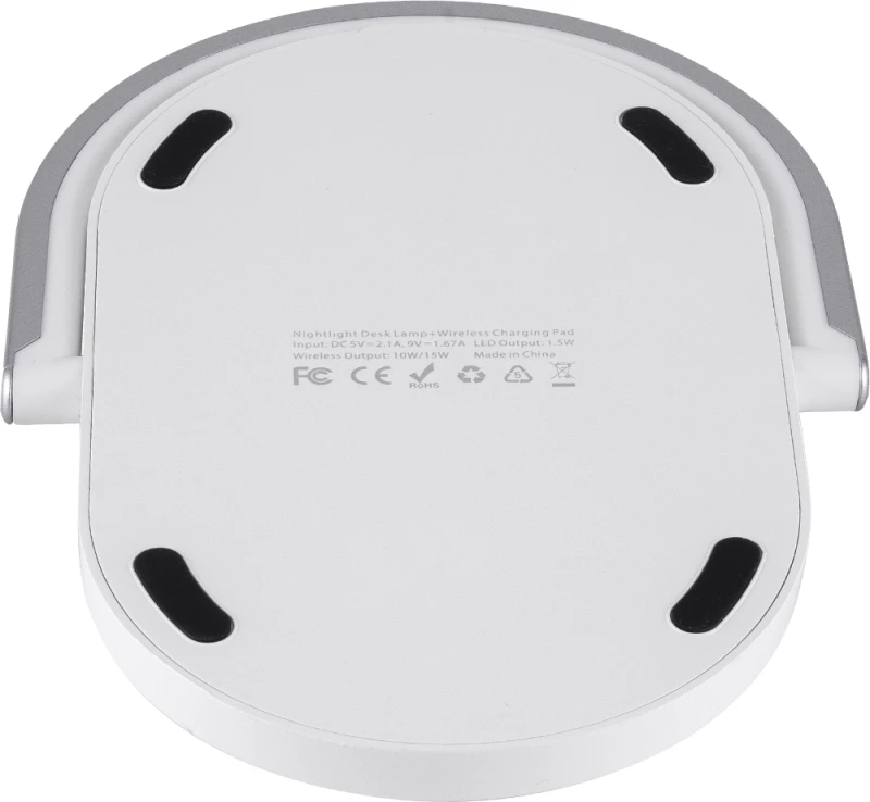 GloboStar ECLIPSE 76559 Μοντέρνο Επιτραπέζιο Φωτιστικό LED 15W Ασύρματη Φόρτιση Φυσικό Λευκό Μ17xΠ13xΥ10 Λευκό