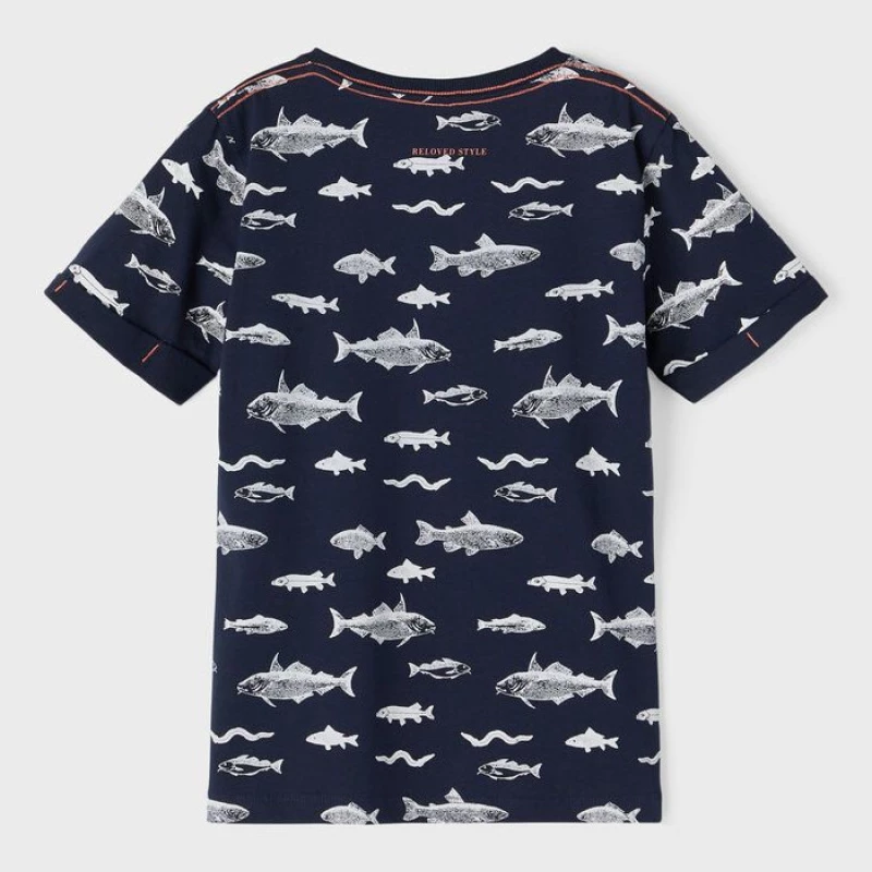 Name It T-shirt Παιδικό Fishing in N.Y. Μαύρο