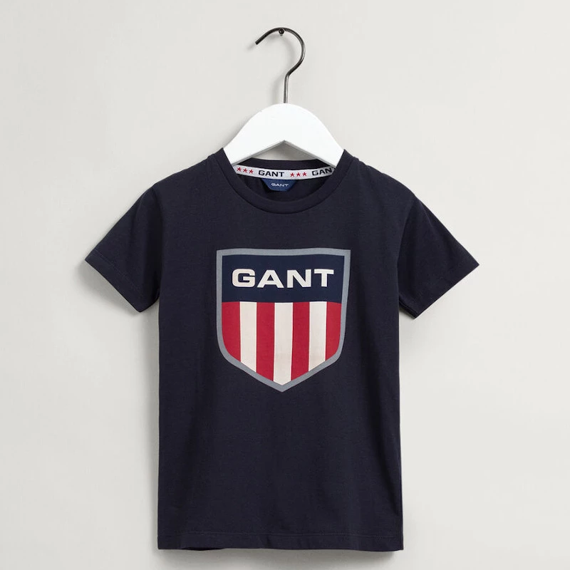 Gant Παιδικό T-shirt με Logo Archive Shield Big Navy Μπλε