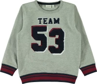 Name It Μπλούζα Φούτερ "TEAM 53" Γκρι οργανικό βαμβάκι