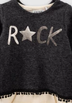 IKKS Μπλούζα "ROCK" double 2 σε 1 Γκρι/Μπεζ
