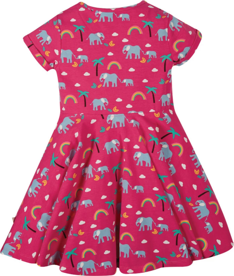 Frugi Φόρεμα “Rainbow Walks” Φούξια οργανικό βαμβάκι