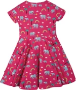 Frugi Φόρεμα “Rainbow Walks” Φούξια οργανικό βαμβάκι