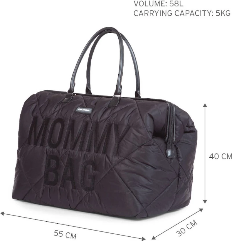 Childhome Τσάντα-αλλαξιέρα ΜOMMY BAG PUFFERED Μαύρο