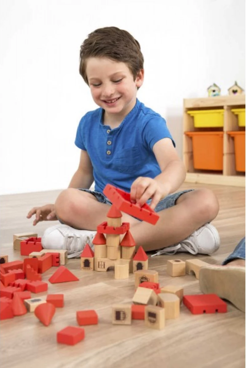 Miniland Σετ ξύλινα τουβλάκια Stacking Castle