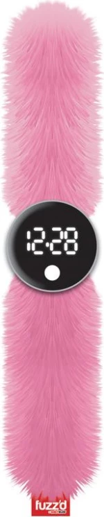 Watchitude Ψηφιακό ρολόϊ τύπου σλαπ με λουράκι γουνάκι Pixie Pink