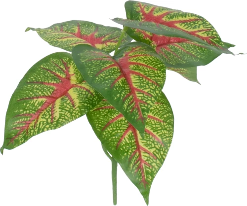 GloboStar CALADIUM 78218 Τεχνητό Φυτό Καλάδιο Κλαδιών με Φύλλωμα Πράσινο - Κίτρινο - Κόκκινο Υ23cm