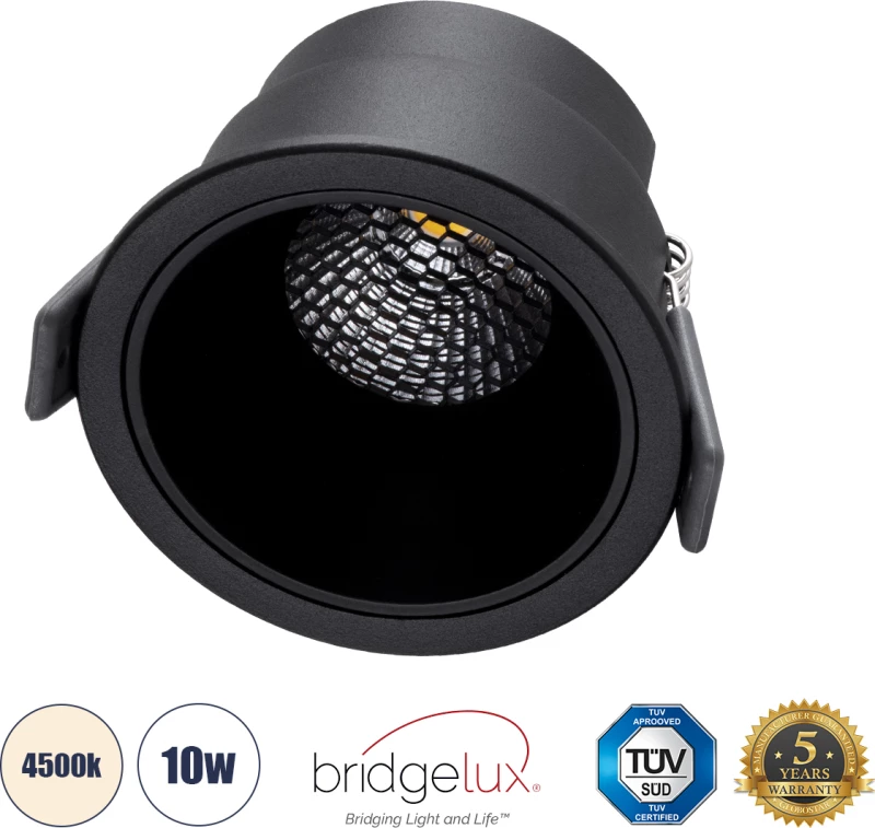 GloboStar PLUTO-M 60256 Χωνευτό LED Spot Downlight TrimLess Φ8.4x5.9cm Φυσικό Λευκό