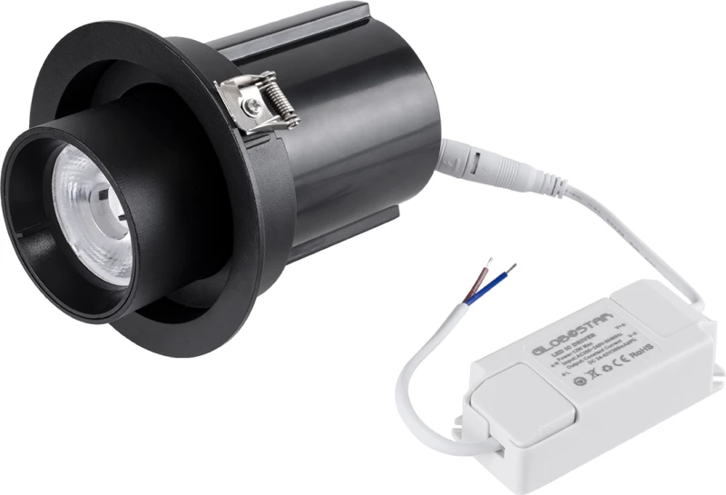 GloboStar VIRGO-M 60309 Χωνευτό LED Spot Downlight TrimLess Θερμό Λευκό Φ11x11.5cm Μαύρο