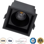 GloboStar PLUTO-B 60280 Χωνευτό LED Spot Downlight TrimLess Φυσικό Λευκό Φ10.4x6.5cm Μαύρο