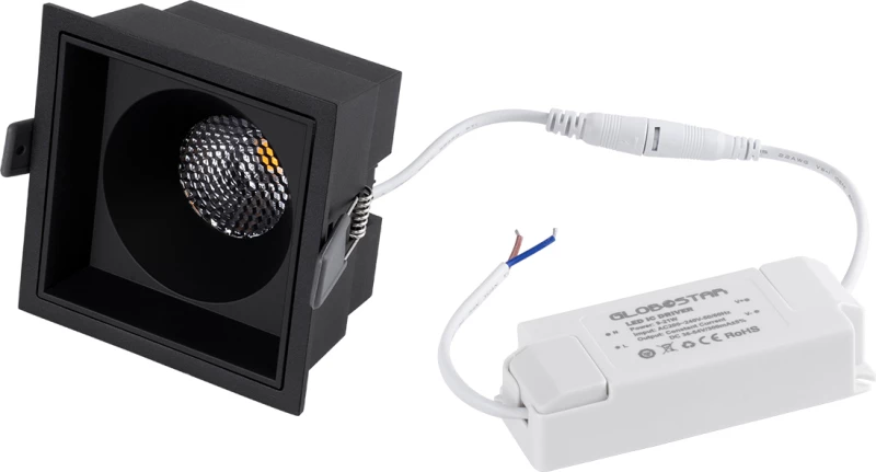 GloboStar PLUTO-B 60280 Χωνευτό LED Spot Downlight TrimLess Φυσικό Λευκό Φ10.4x6.5cm Μαύρο