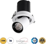 GloboStar VIRGO-S 60303 Χωνευτό LED Spot Downlight TrimLess Θερμό Λευκό Φ9x9cm Λευκό με Μαύρο Κάτοπτρο