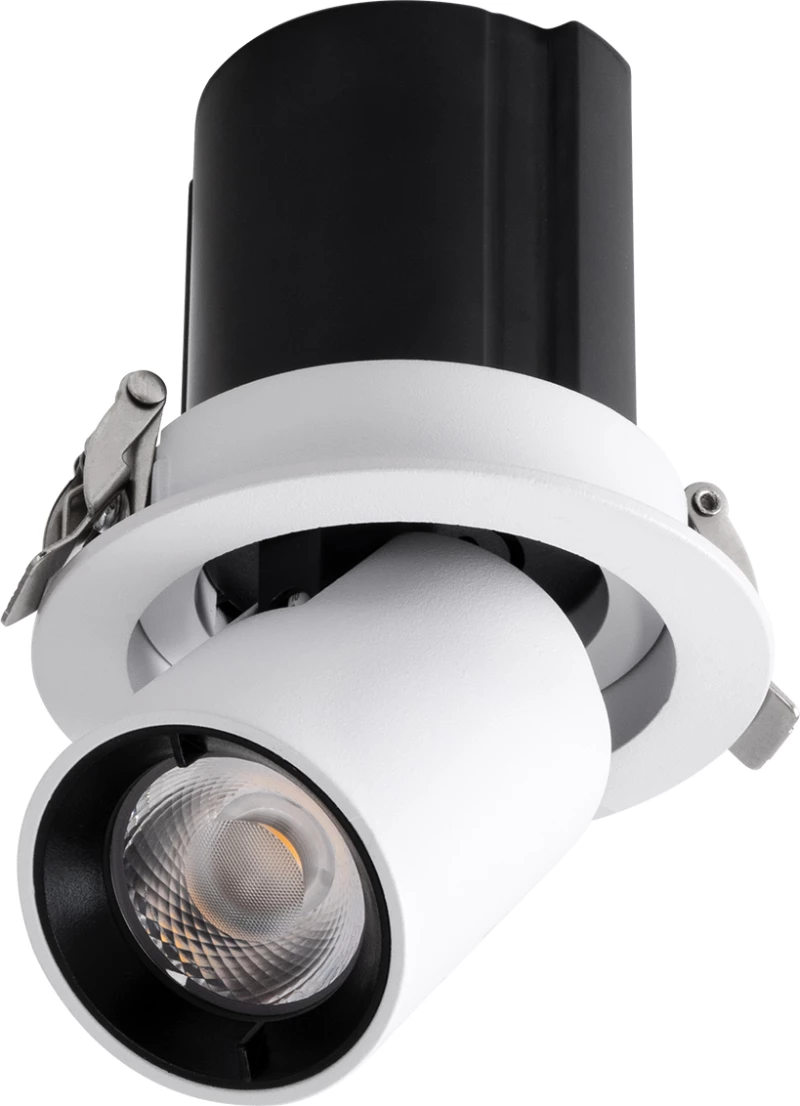 GloboStar VIRGO-S 60303 Χωνευτό LED Spot Downlight TrimLess Θερμό Λευκό Φ9x9cm Λευκό με Μαύρο Κάτοπτρο