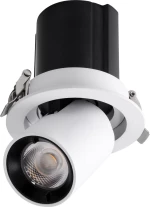 GloboStar VIRGO-S 60303 Χωνευτό LED Spot Downlight TrimLess Θερμό Λευκό Φ9x9cm Λευκό με Μαύρο Κάτοπτρο