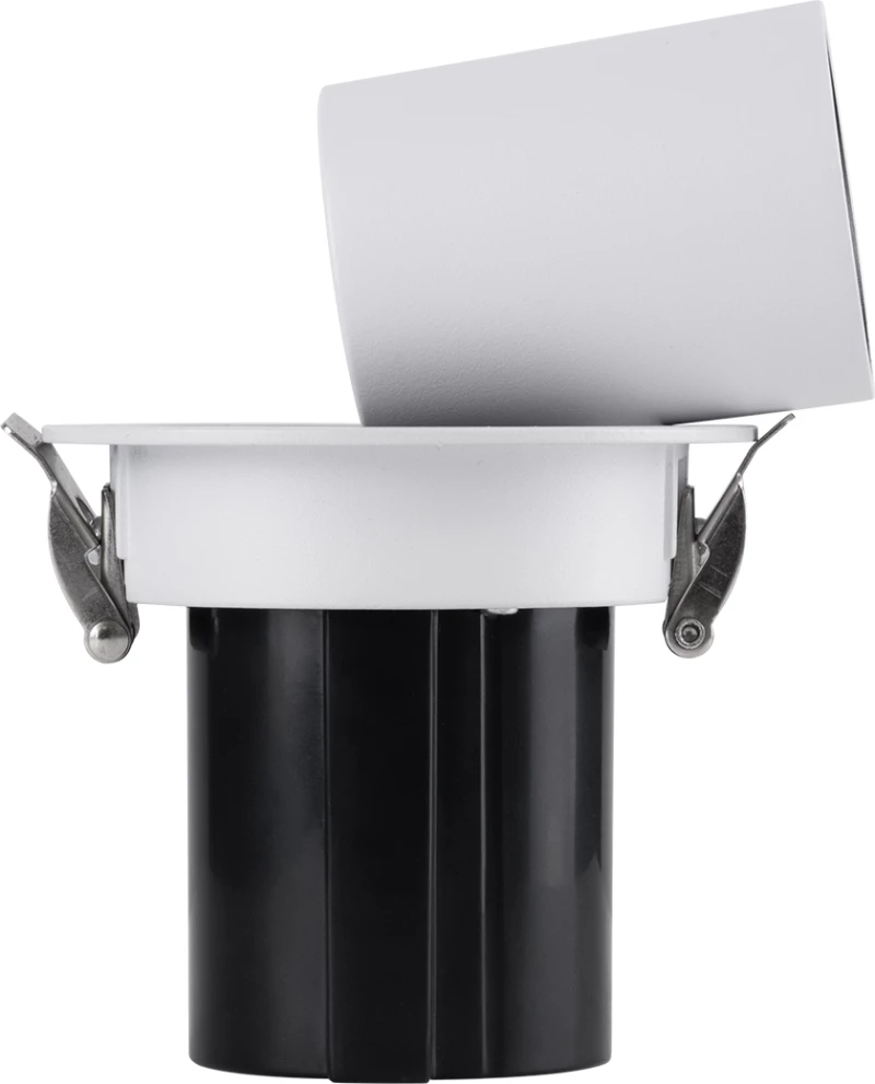 GloboStar VIRGO-S 60303 Χωνευτό LED Spot Downlight TrimLess Θερμό Λευκό Φ9x9cm Λευκό με Μαύρο Κάτοπτρο