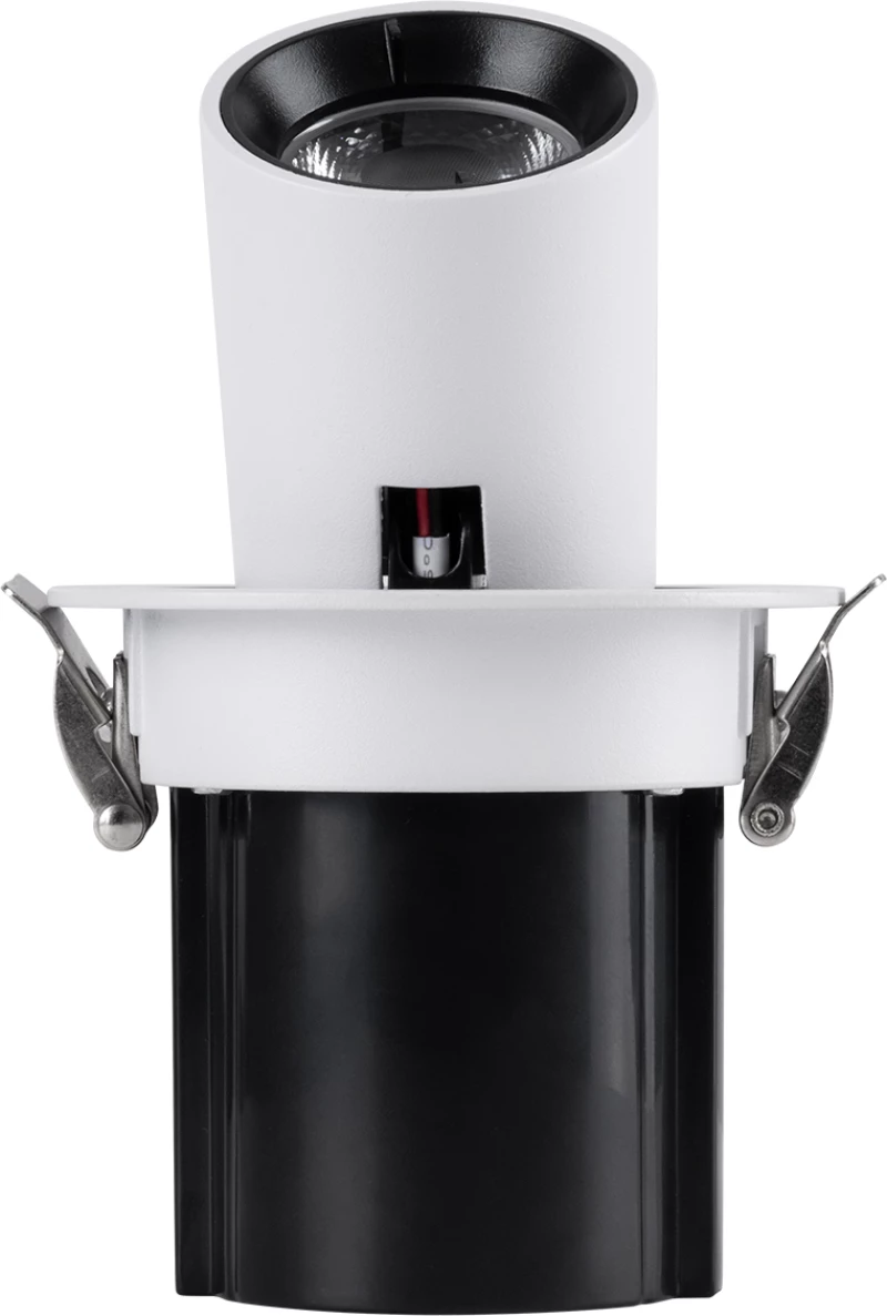 GloboStar VIRGO-S 60303 Χωνευτό LED Spot Downlight TrimLess Θερμό Λευκό Φ9x9cm Λευκό με Μαύρο Κάτοπτρο