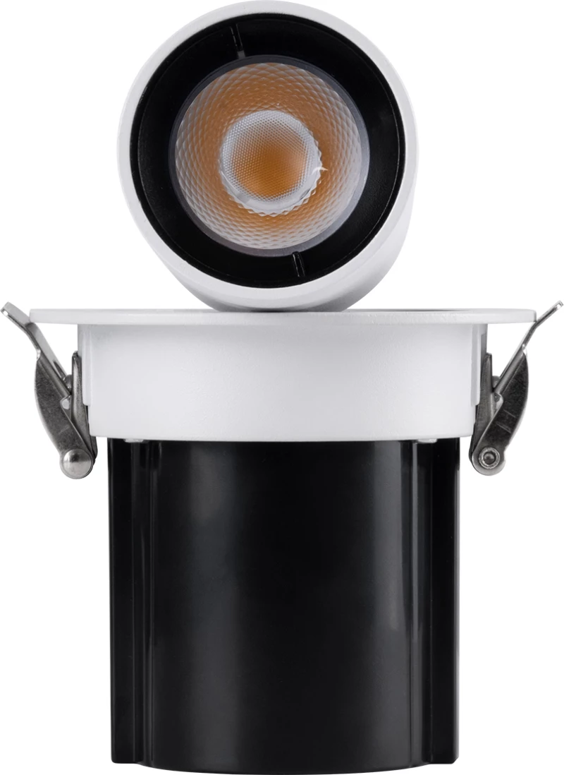 GloboStar VIRGO-S 60303 Χωνευτό LED Spot Downlight TrimLess Θερμό Λευκό Φ9x9cm Λευκό με Μαύρο Κάτοπτρο