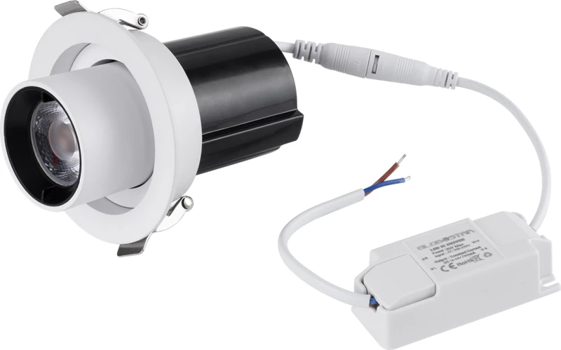 GloboStar VIRGO-S 60303 Χωνευτό LED Spot Downlight TrimLess Θερμό Λευκό Φ9x9cm Λευκό με Μαύρο Κάτοπτρο