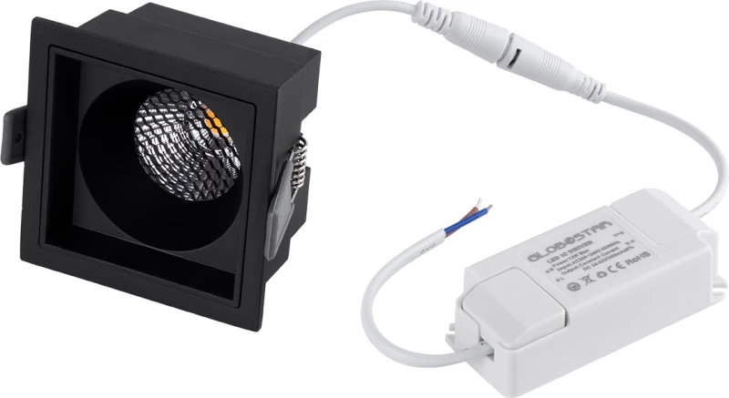 GloboStar PLUTO-M 60274 Χωνευτό LED Spot Downlight TrimLess Φυσικό Λευκό Φ8.4x5.9cm Μαύρο