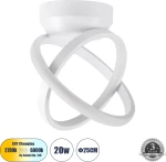 GloboStar AMELIA 61053 Φωτιστικό Οροφής Design LED 20W 24.5x16x25cm Λευκό