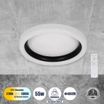 GloboStar 61034 Πλαφονιέρα Οροφής Κύκλος LED 55W Dimmable Φ48cm Μαύρο