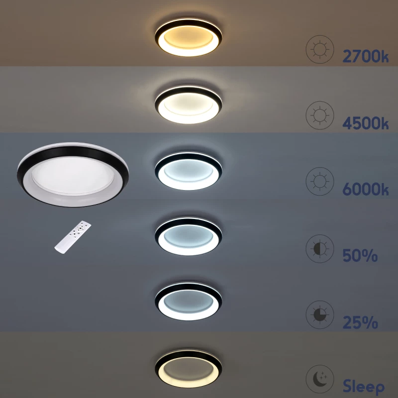 GloboStar 61041 Πλαφονιέρα Οροφής Κύκλος LED 55W Dimmable Φ48cm Λευκό