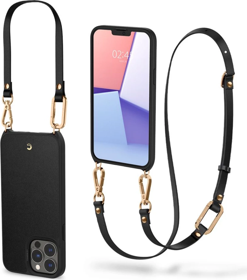 Spigen Cyrill Classic Charm Back Cover Πλαστικό / Σιλικόνης με Λουράκι Μαύρο (iPhone 13 Pro Max)