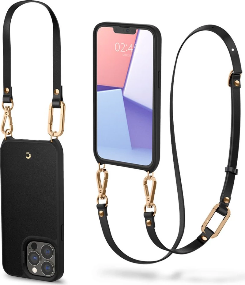 Spigen Cyrill Classic Charm Back Cover Πλαστικό / Σιλικόνης με Λουράκι Μαύρο (iPhone 13 Pro Max)