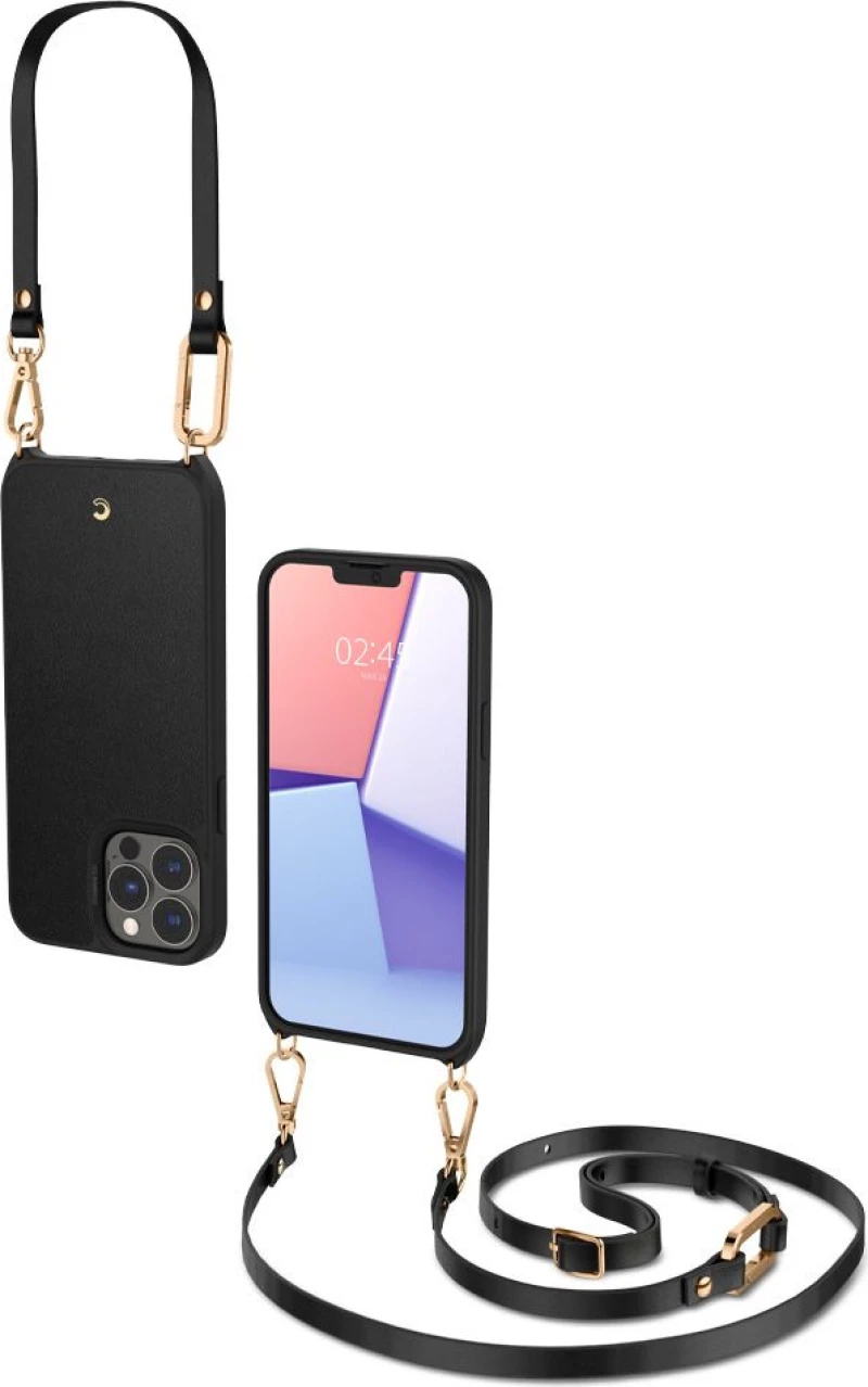 Spigen Cyrill Classic Charm Back Cover Πλαστικό / Σιλικόνης με Λουράκι Μαύρο (iPhone 13 Pro Max)