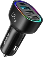 Joyroom Φορτιστής Αυτοκινήτου Μαύρος JR-CL09 3xUSB 1xType-C 45W