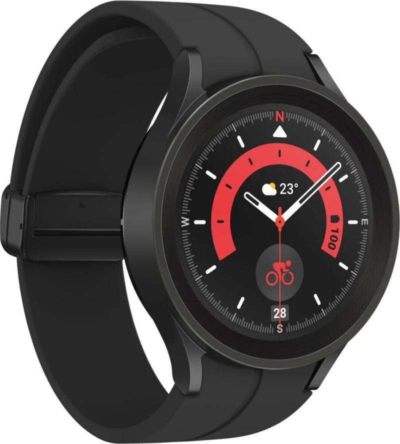 Samsung Galaxy Watch5 Pro LTE Titanium 45mm Αδιάβροχο με Παλμογράφο (Black)