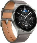 Huawei Watch GT 3 Pro Titanium 46mm Αδιάβροχο με Παλμογράφο (Gray Leather)