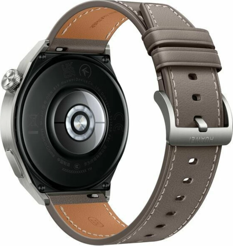 Huawei Watch GT 3 Pro Titanium 46mm Αδιάβροχο με Παλμογράφο (Gray Leather)