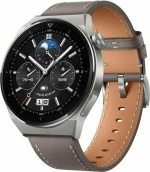 Huawei Watch GT 3 Pro Titanium 46mm Αδιάβροχο με Παλμογράφο (Gray Leather)