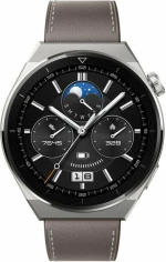 Huawei Watch GT 3 Pro Titanium 46mm Αδιάβροχο με Παλμογράφο (Gray Leather)