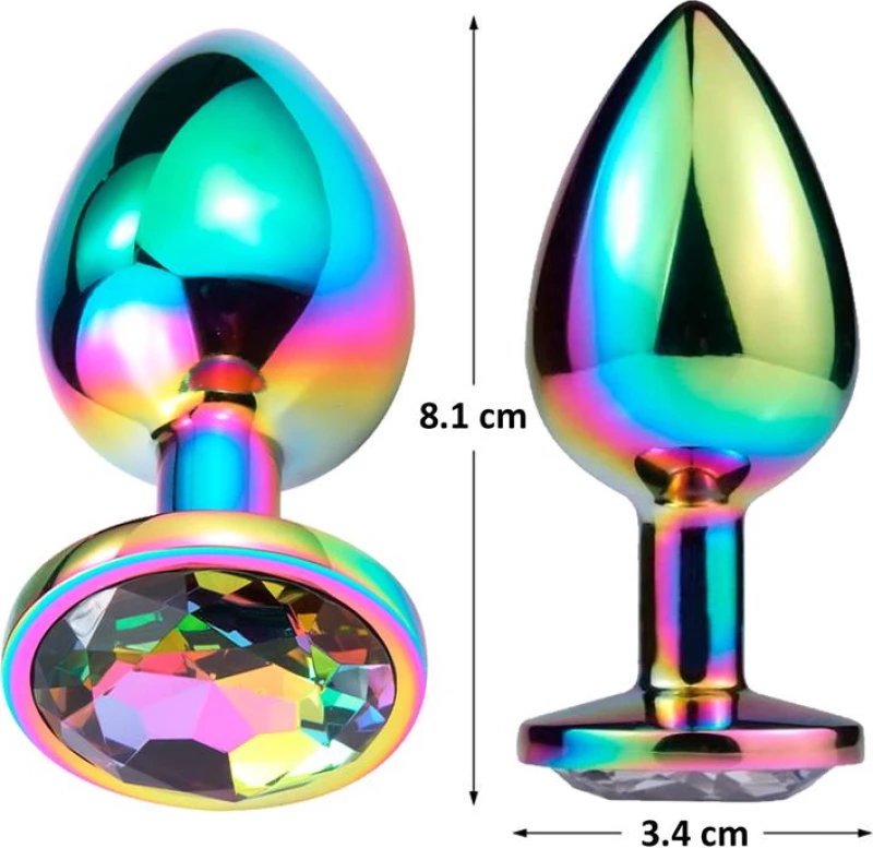 AFTERDARK SPACE JOURNEY MULTICOLOR METAL BUTT PLUG WITH JEWEL 8cm