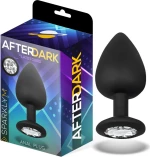 AFTERDARK SPARKLY SILICONE BUTT PLUG WITH JEWEL BLACK 8cm