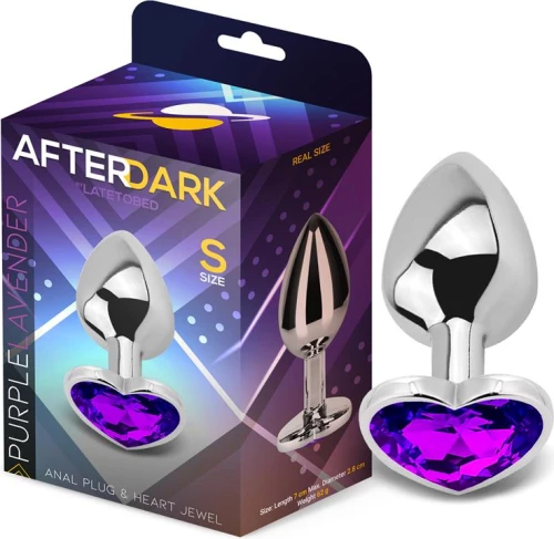 AFTERDARK HEART SHAPED BUTT PLUG LAVENDER PURPLE 7cm