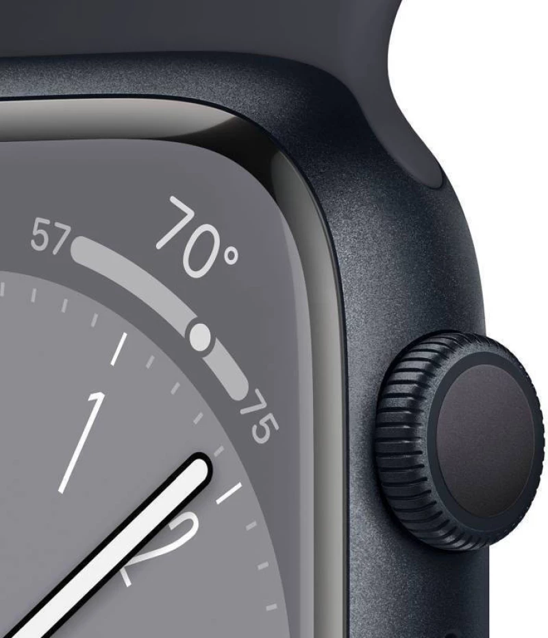 Apple Watch Series 8 Aluminium 45mm Αδιάβροχο με Παλμογράφο (Midnight)