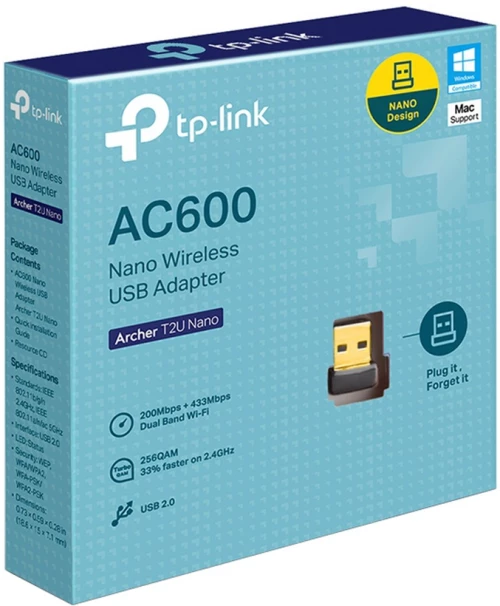TP-LINK Wireless Adapter 600mb Archer T2U NANO