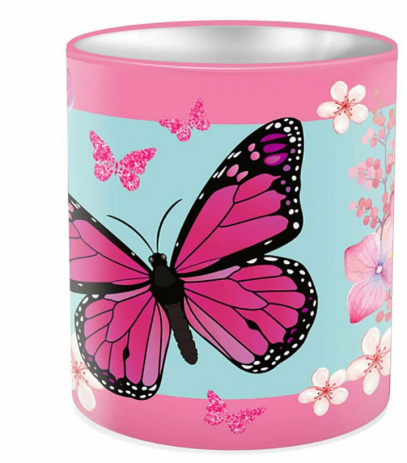 Μολυβοθήκη Μεταλλική Must Butterfly 10x11cm Ροζ 584637
