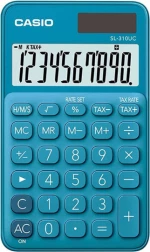 Αριθμομηχανή Τσέπης 10 Ψηφίων Casio 7x12cm Μπλε SL-310UC-BU