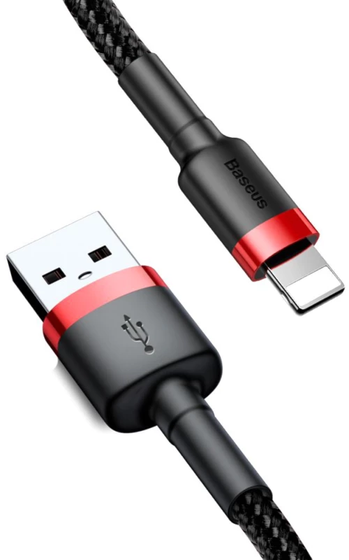 Baseus Cafule Braided Usb To Lightning Cable Black/red 1m
